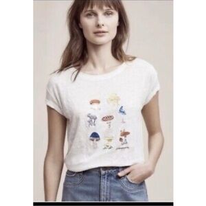 Anthropologie Akemi + Kin Mushrooms Graphic T-Shirt Small